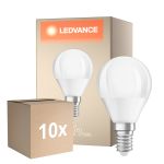 Fordelspakke 10x Ledvance Classic LED E14 Pære matt 4.9W 470lm - 827 ekstra varm hvid | dæmpbar - erstatter 40W
