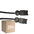 Fordelspakke 25x Noxion GST - Kompatibel Forlængerkabel Sort - Han + Hun - 1,5m - 3 pole 1,5mm2